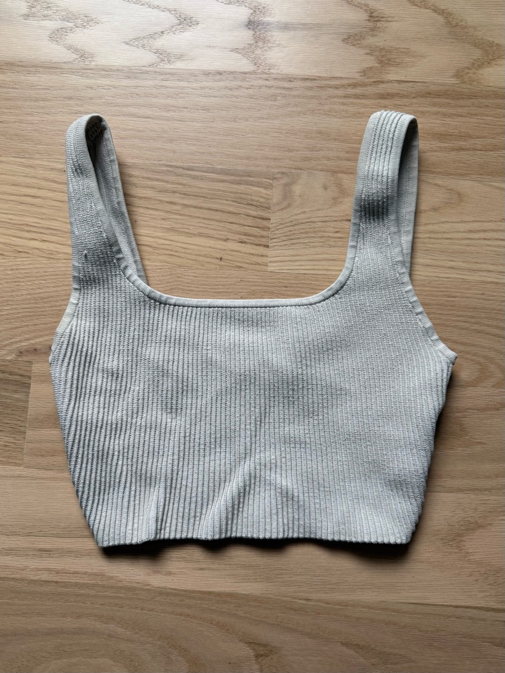 Aritzia Babaton Sculpt Knit Squareneck Cropped Tank - Matte Pearl - 2XS